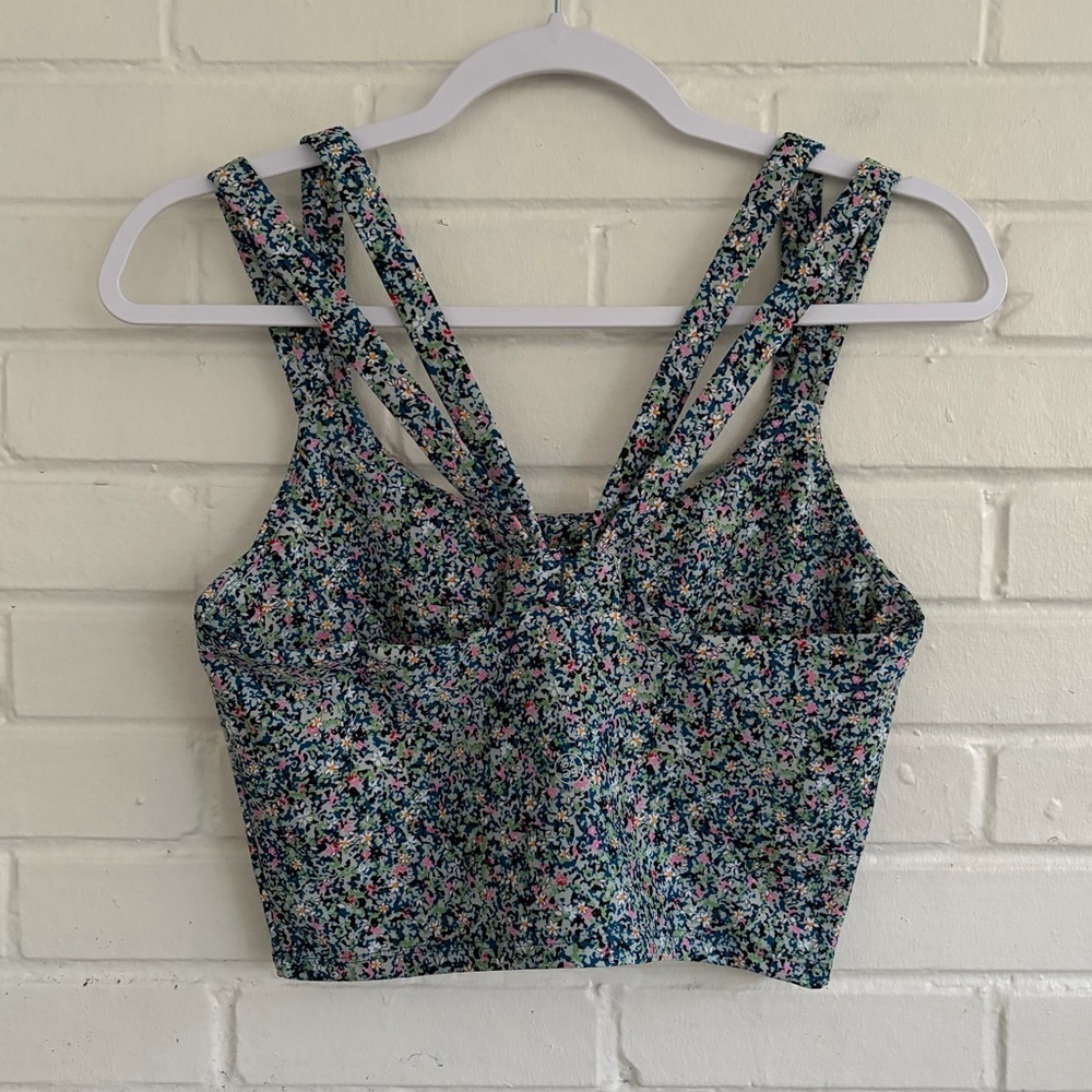 Sage Collective Blue Floral Longline Sports Bra, SZ M LIKE NEW - Picture 7 of 10